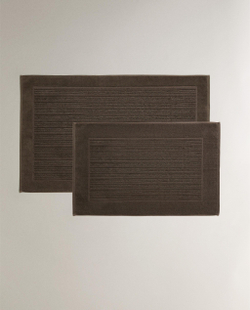 Zara Home коврик для ванной из хлопка, белый, в полоску