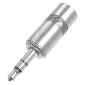 ST231L Разъем кабельный «стерео» 1/8” (3,5 мм.) jack, корпус хром, под кабель 2-6мм