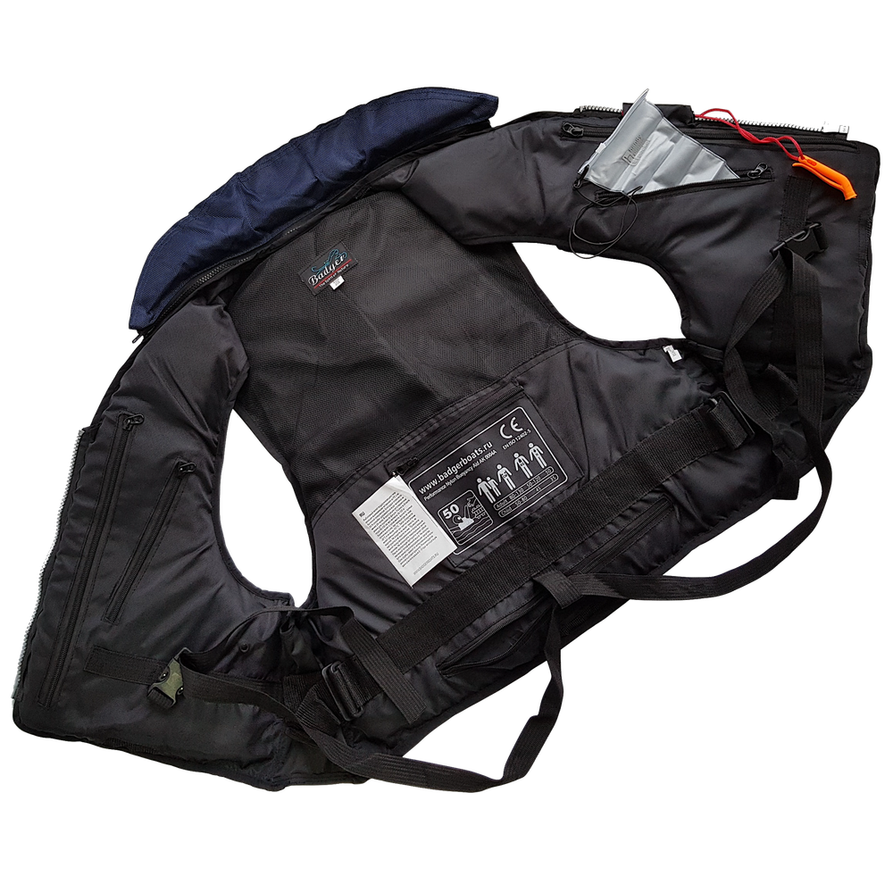 Жилет страховочный Badger Aqua Sport рыбаловный HFM-302-Blue до 120кг -