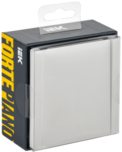 FORTE&PIANO Розетка 1-местная с заземлением с защитными шторками и крышкой безвинтовое крепление 16А IP44 FP219 белый IEK