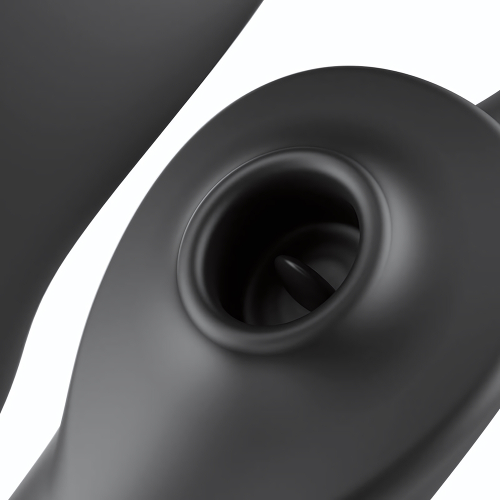 Черный безремневой страпон с 3 моторами (Цвет: черный)