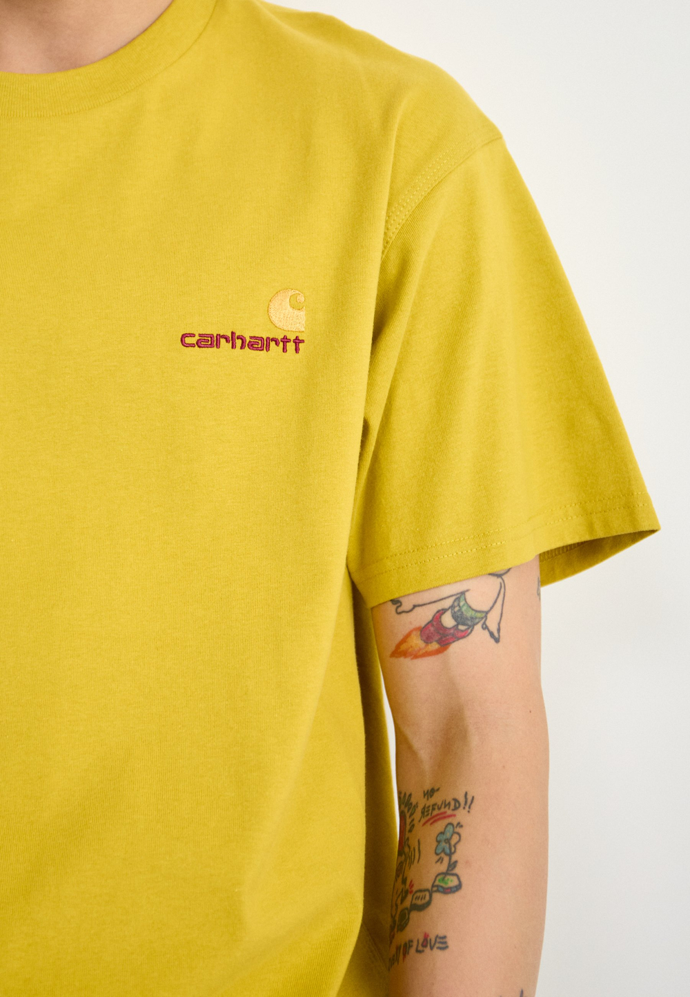 Carhartt WIP Базовая футболка - золотая оливка/горчица