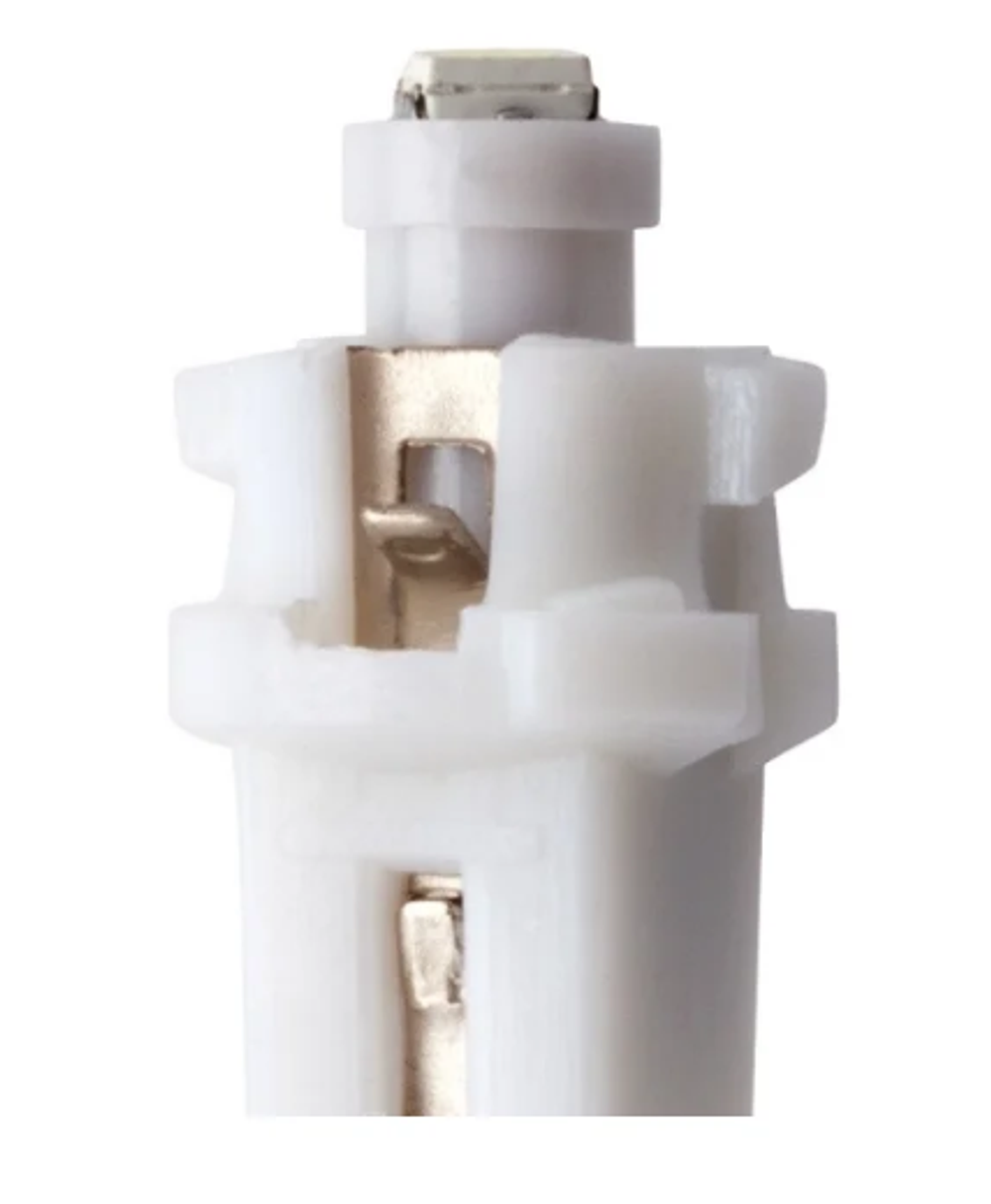 Светодиод 12V T 5   1SMD WITH CAP WHITE МАЯК  (панель приборов, с патроном) 12T5-W\P8,5\1SMD\3528