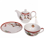 Набор чайный 3предмета ( чайник керамический 300мл+кружка 250мл+блюдце) «Снеговик»