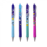 Ручка гелевая пиши-стирай, автоматическая Yalong, "Космопланеты" 0,5 мм, синяя, резин. грип, круглый цв. пластик. корпус, пласт. уп.