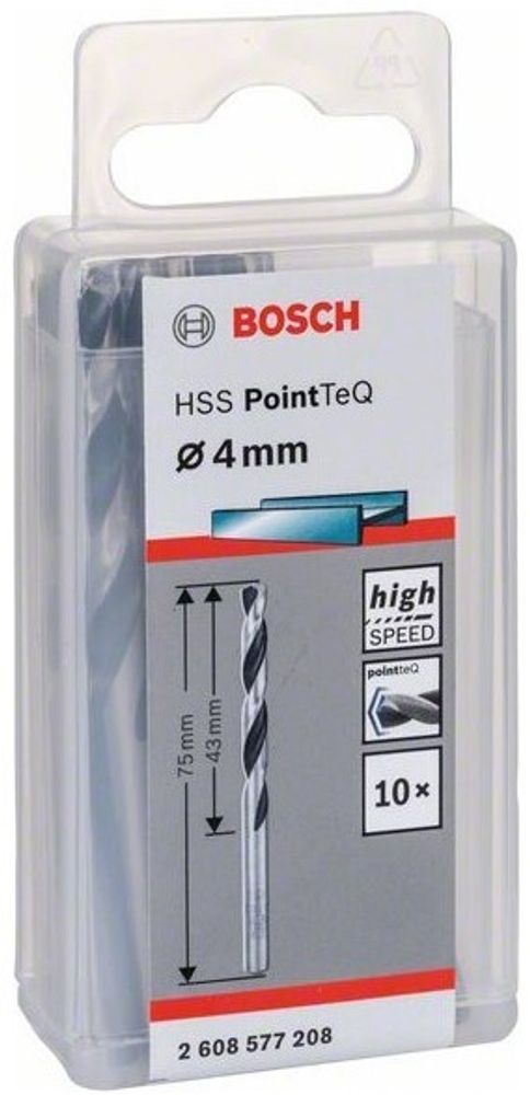 Сверло по металлу BOSCH HSS PointTeQ 4х75 мм