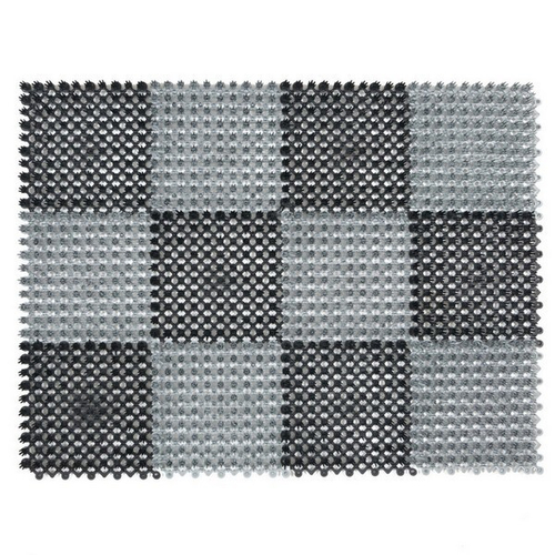 Коврик травка 42*56 см черно-серый, ворс 12-18мм