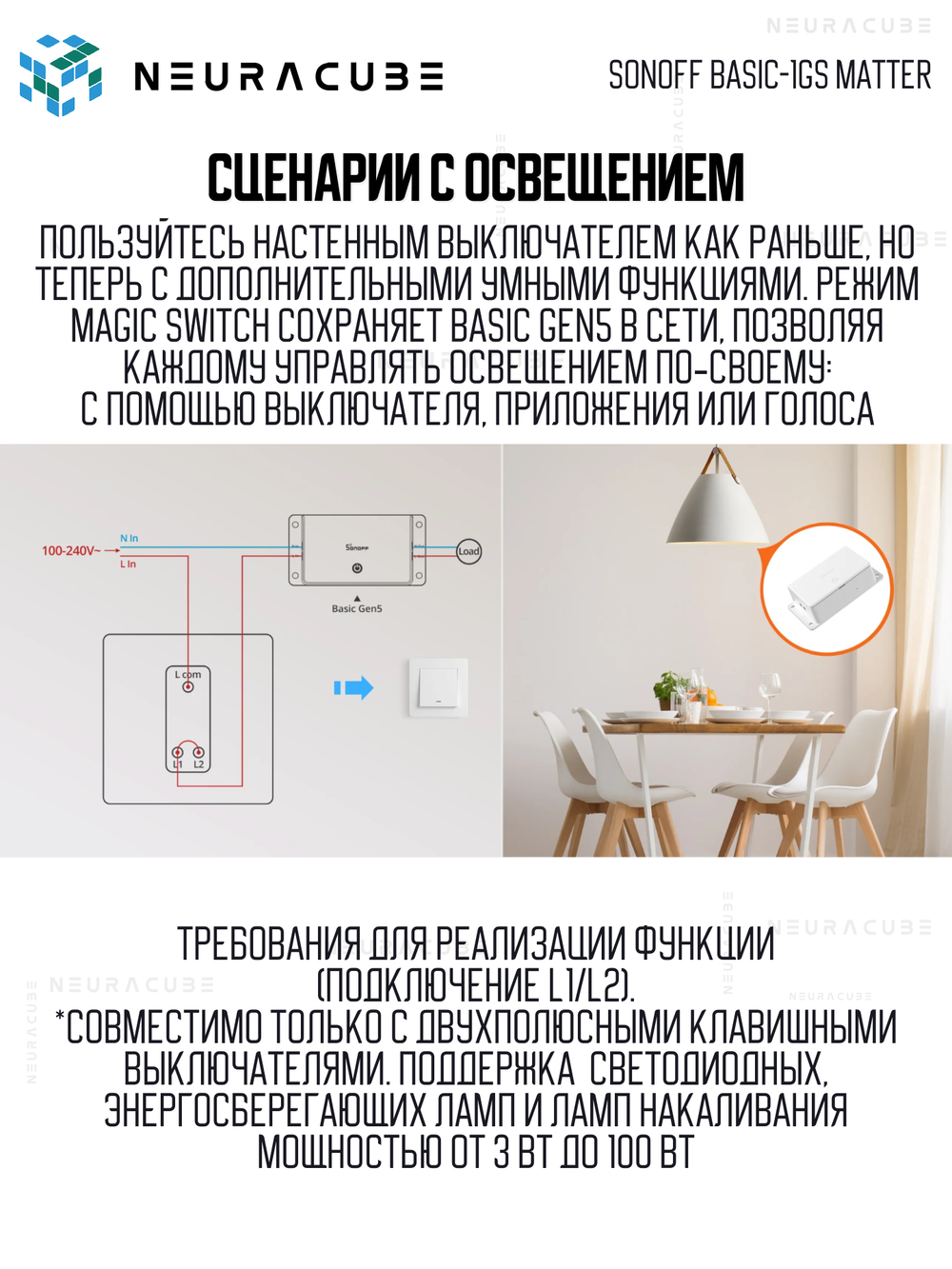 WiFi реле Sonoff BASIC-1GS MATTER