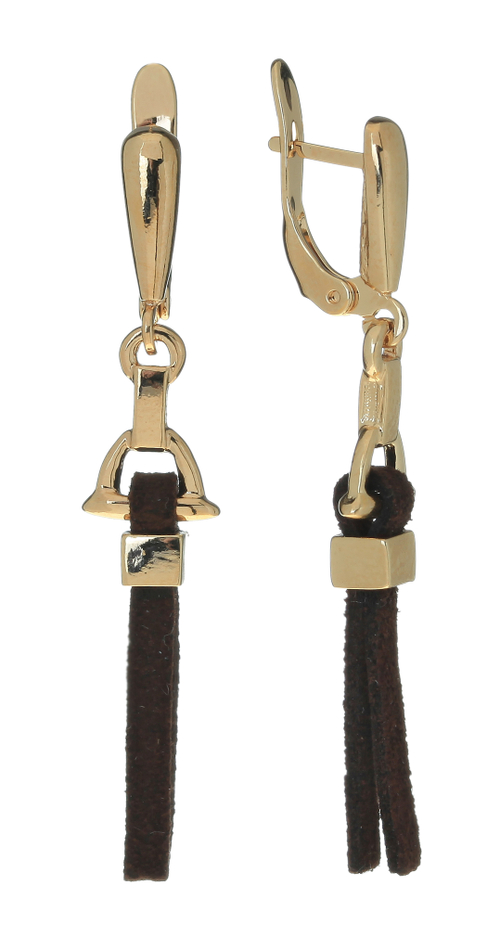 "Зэт" серьги в золотом покрытии из коллекции "Конкур" от Jenavi  с английским замком