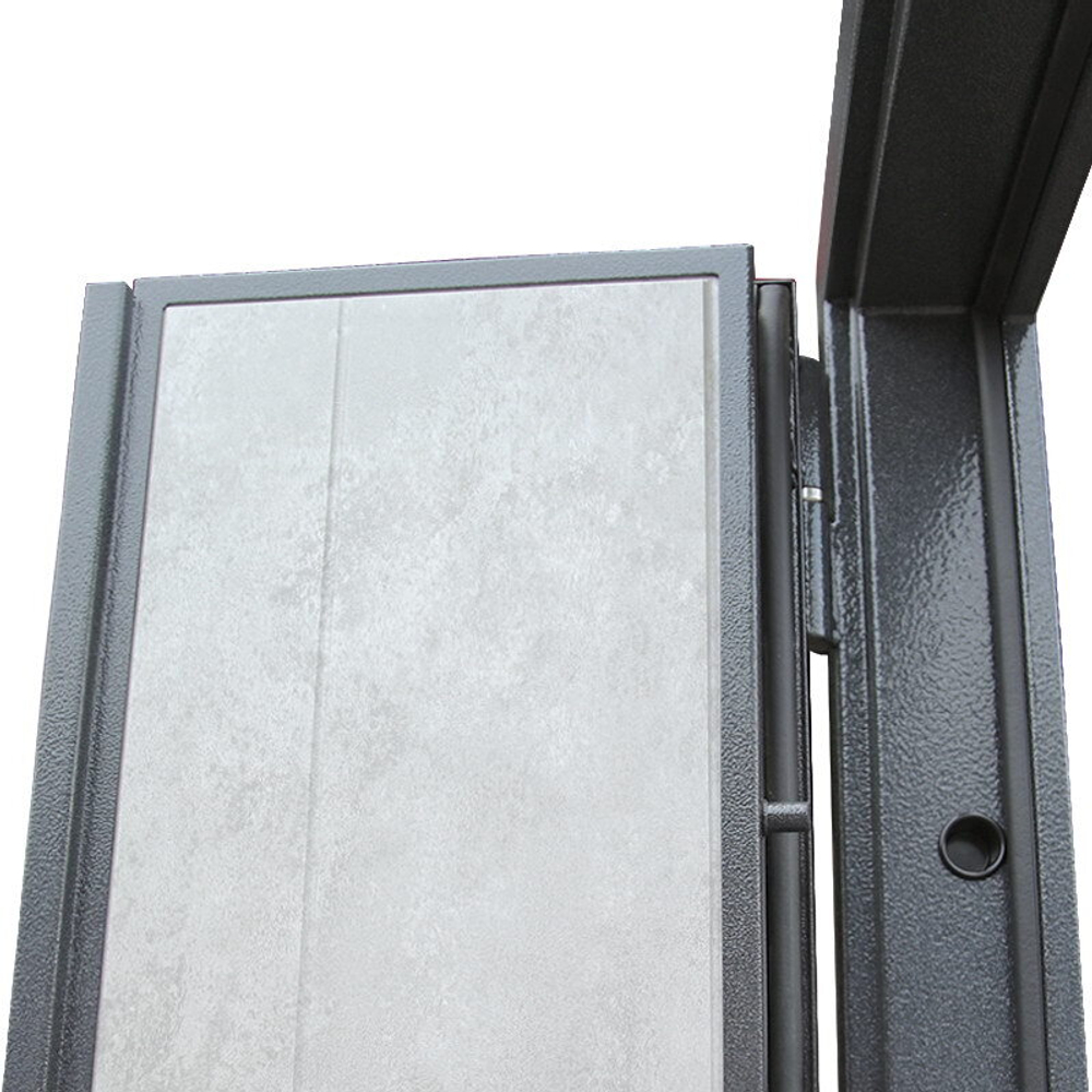 Входная дверь в квартиру  АСД Двухстворчатая Байкал букле графит/ бетон светлый