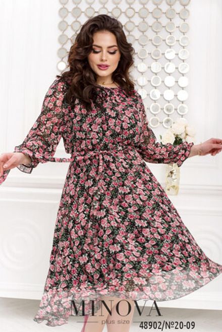 Платье 20-09-черный -малина Minova Фото 2
