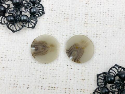Пуговицы, d 2,5 см, 2 прокола, бежевый с коричневым