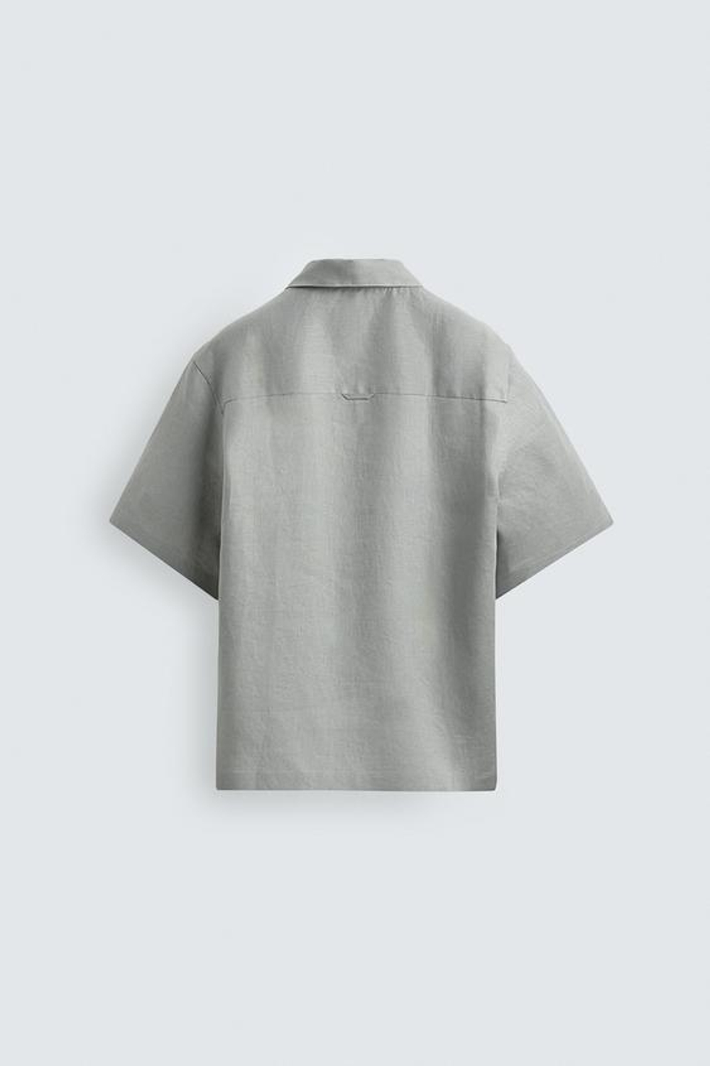 ZARА РУБАШКА RELAXED FIT ИЗ 100% ЛЬНА, СВЕТЛО-СЕРЫЙ