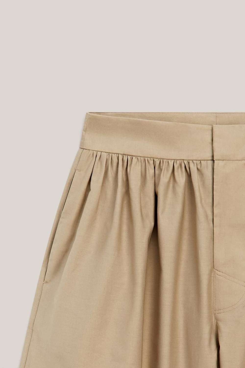 Massimo Dutti Плиссированные брюки-кюлоты - Limited Edition, бежевый