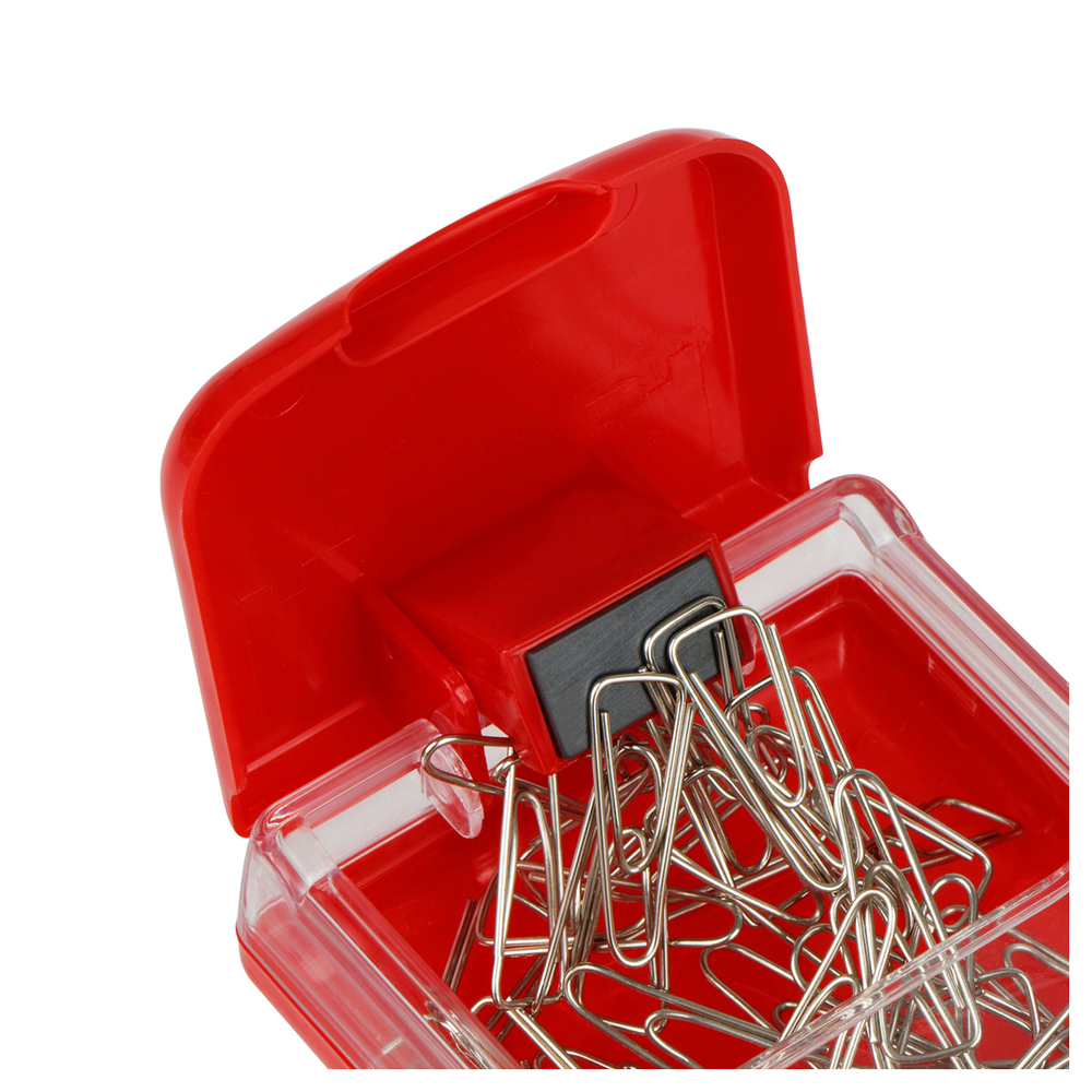 Скрепочница магнитная СТАММ, с крышкой, без скрепок, ассорти