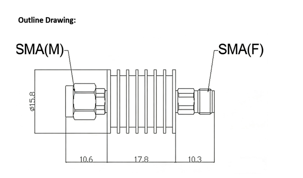 LT-AXX-SMA-18G-5W, Аттенюатор SMA, 18 ГГц, 50 ОМ, 5 Вт