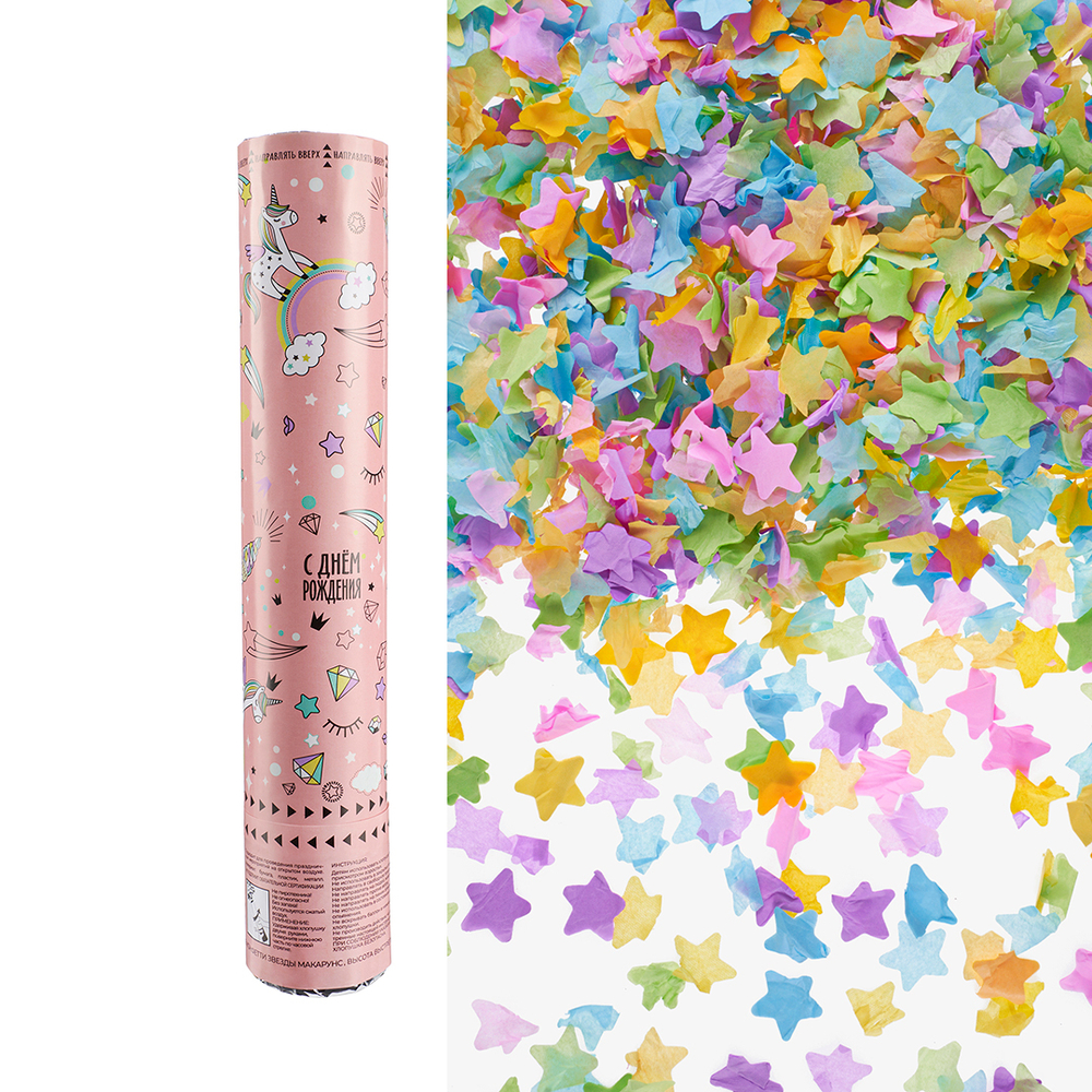 Хлопушка-конфетти «Радужный единорог» тишь, 30 см