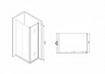 Душевая стенка Abber Schwarzer Diamant 70x195 S70B профиль Черный стекло прозрачное