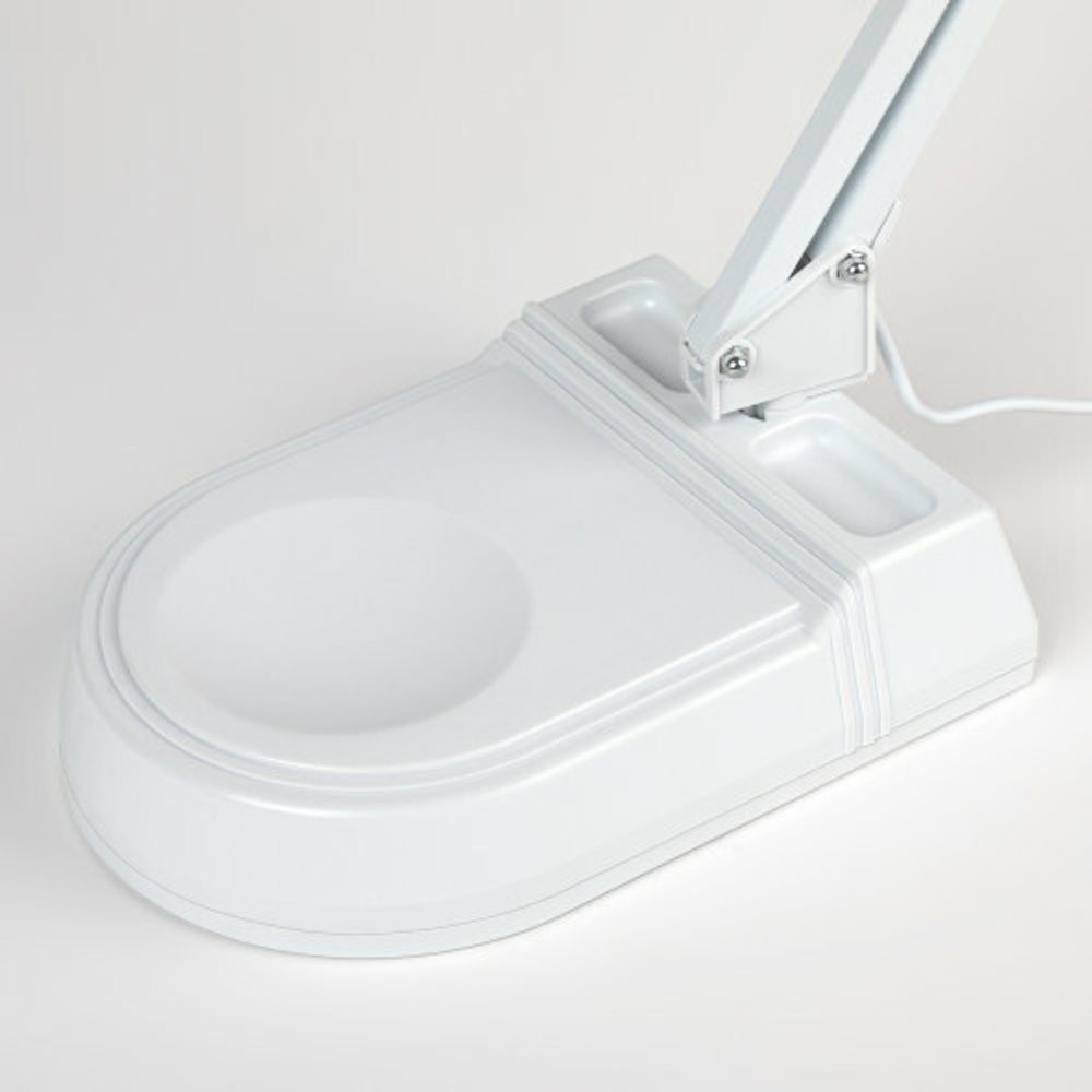 Настольный светильник ЭРА NL-202-G23-11W-W с лампой PL на струбцине и с основанием белый