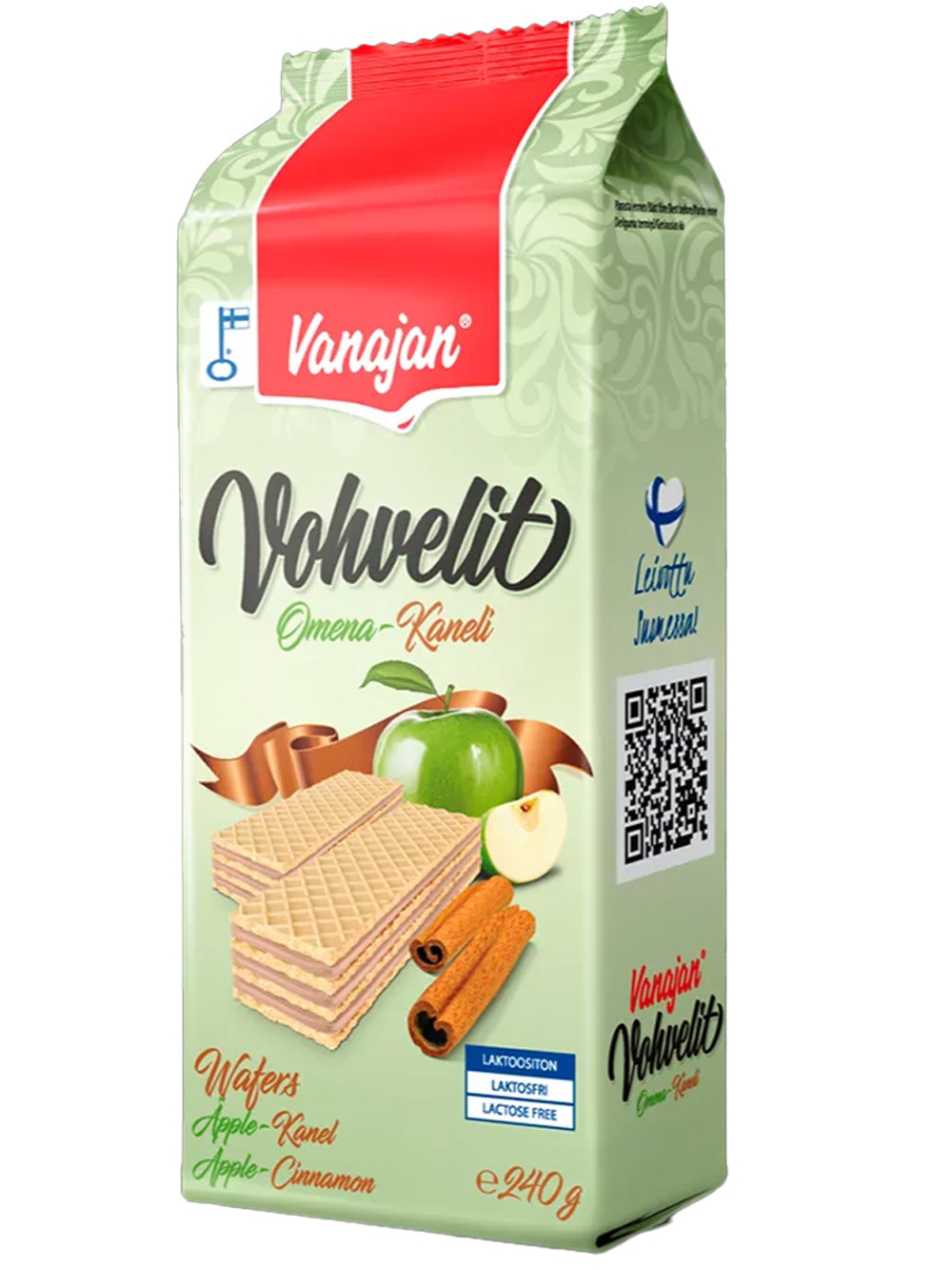 ВАФЛИ С ЯБЛОКАМИ И КОРИЦЕЙ VANAJAN Vohvelit 240 г.