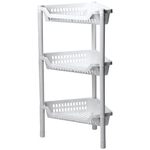 Полка угловая ЕВРО на колесах (3 секции) Белый 0,57,38х0,27м