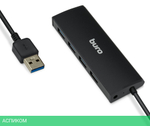 USB-хаб Buro BU-HUB4-0.5-U3.0 черный
