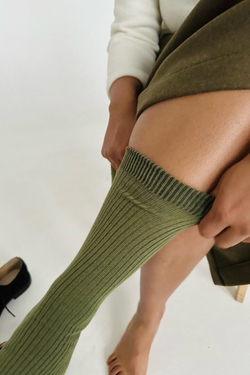 Носки из хлопка травяного цвета