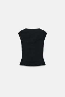 ZARA ЭЛАСТИЧНЫЙ ТОП-КОРСЕТ, ЧЕРНЫЙ