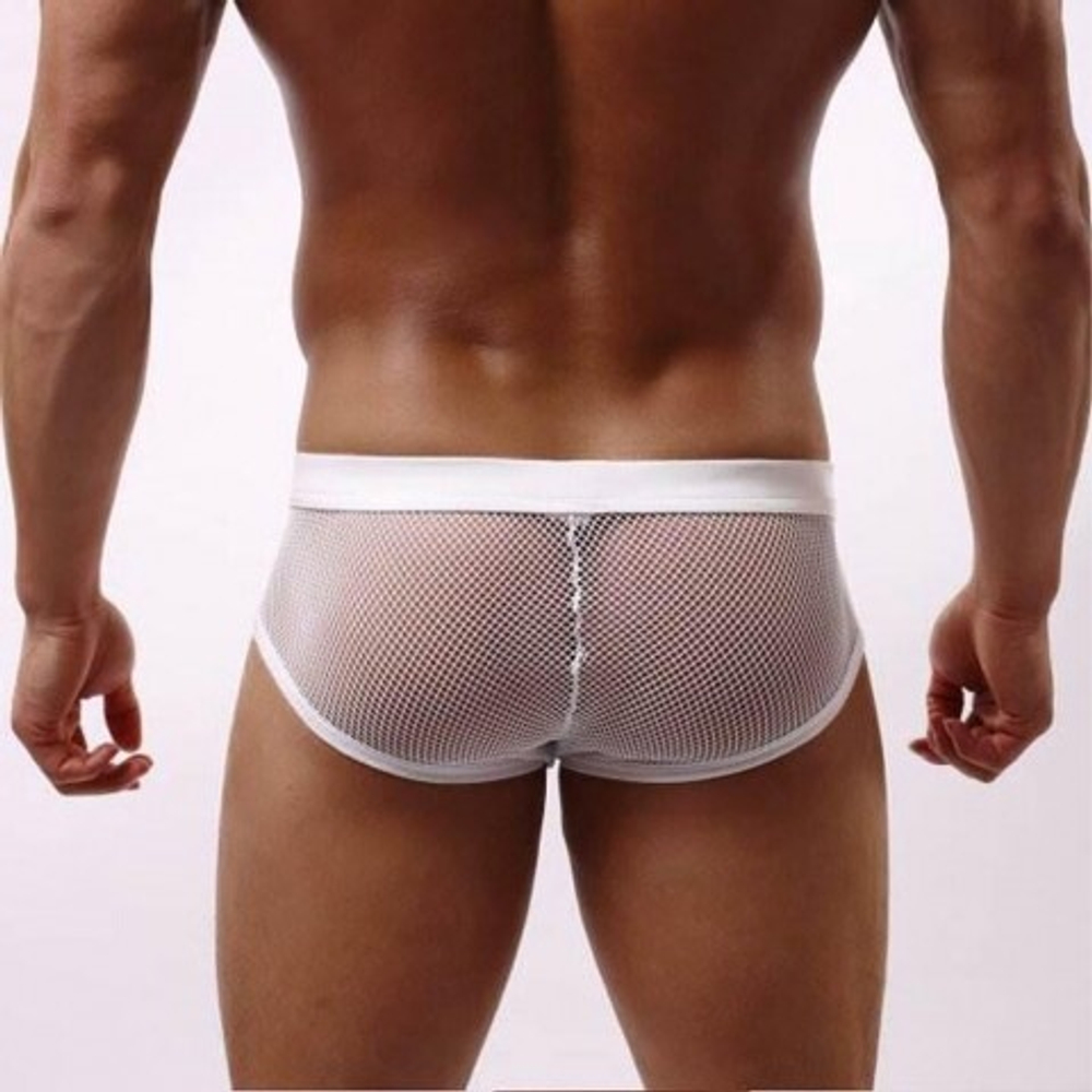 Плавки мужские белые  в сетку (размер S)