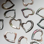 Сердечко из перламутра морских ракушек, 27мм, черный