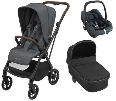 Детская коляска Maxi-Cosi Leona² Oria 3 в 1 с автокреслом CabrioFix Essential graphite 1204204110 Twillic Graphite/1507672111 Essential Black