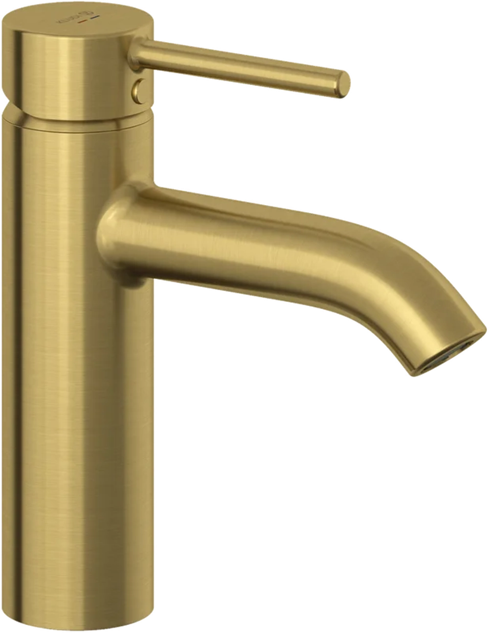 Смеситель для умывальника Kludi Bozz 100 с донным клапаном, брашированное золото