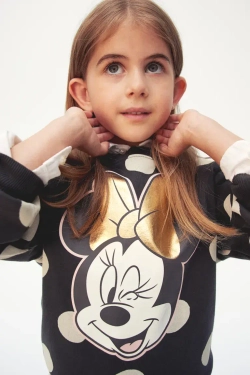 H&M Толстовка с контрастным принтом, черный