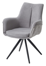 Стул М-City DISAUR Марк поворотный на 360 градусов, B-22, Lotos-12 Серый, Велюр, Черный каркас