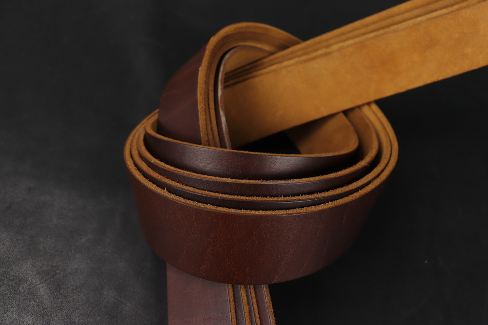 Ременная заготовка шоколад с финишной отделкой гладкая