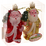 Ёлочная игрушка «Дедушка Мороз» 8 см (набор 2 шт), микс