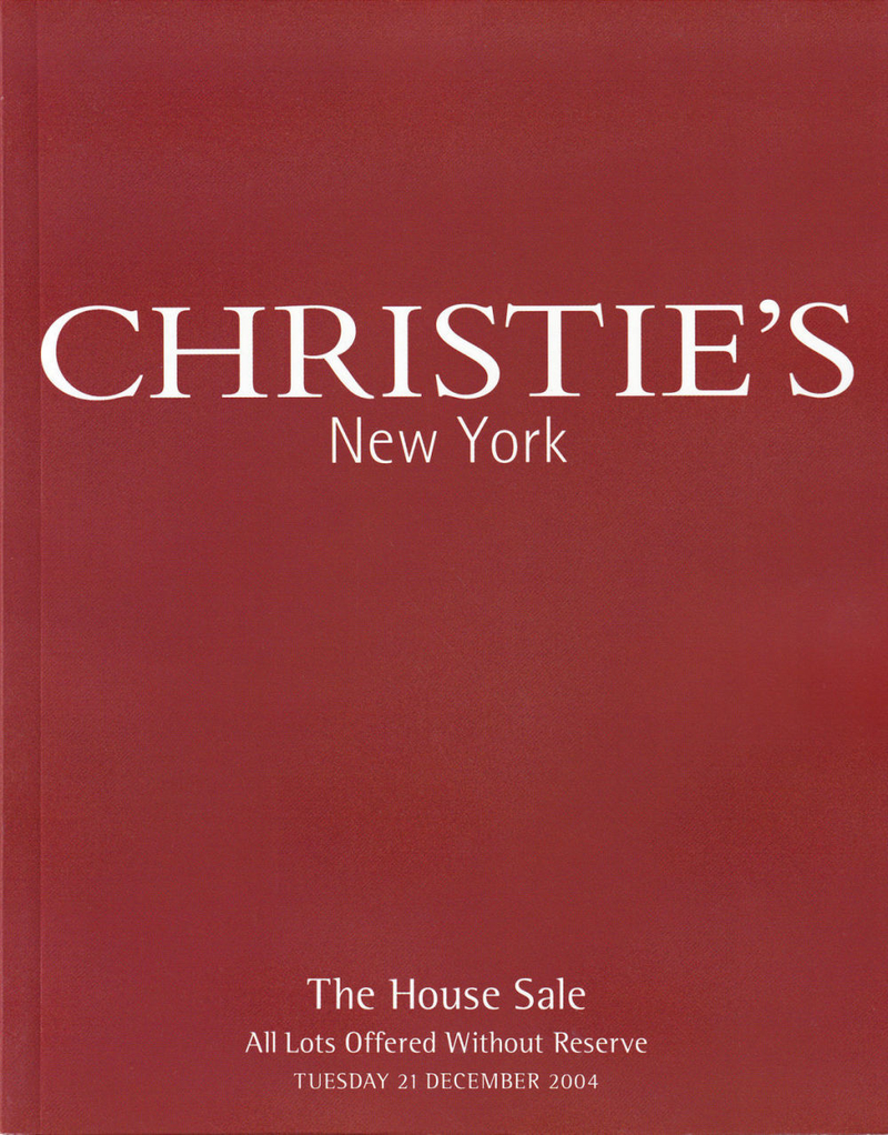 Каталог аукциона Christie's, Нью Йорк, Домашние торги от 21 декабря 2004 года