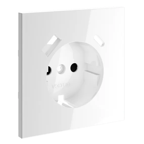 Накладка для розетки с заземлением и защитными шторками, с USB A+C, S70 (белый глянцевый) vls001001