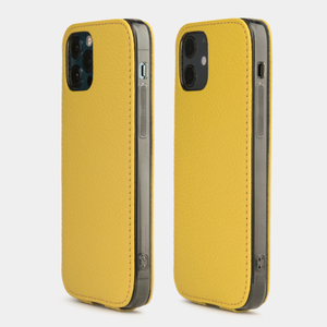 Чехол кожаный для iPhone 12/12Pro желтого цвета