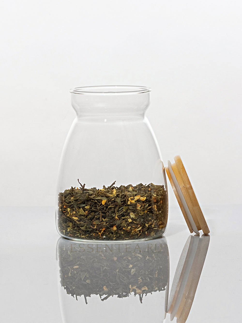 Банка стеклянная "Корли" с бамбуковой крышкой 1000 мл