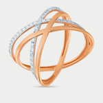 Кольцо женское из розового золота 585 пробы с фианитами (арт. 1102783)