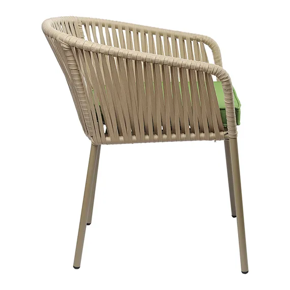 Плетеный стул Asar, бежевый/зеленый