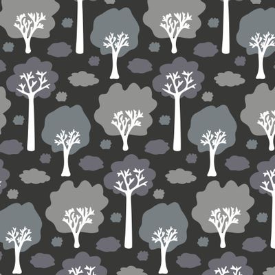Buy fabric forest trees black
