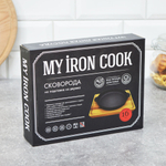 Сковорода 16см чугунная порционная с 2 ручками на подставке, тм MY REAL IRON COOK