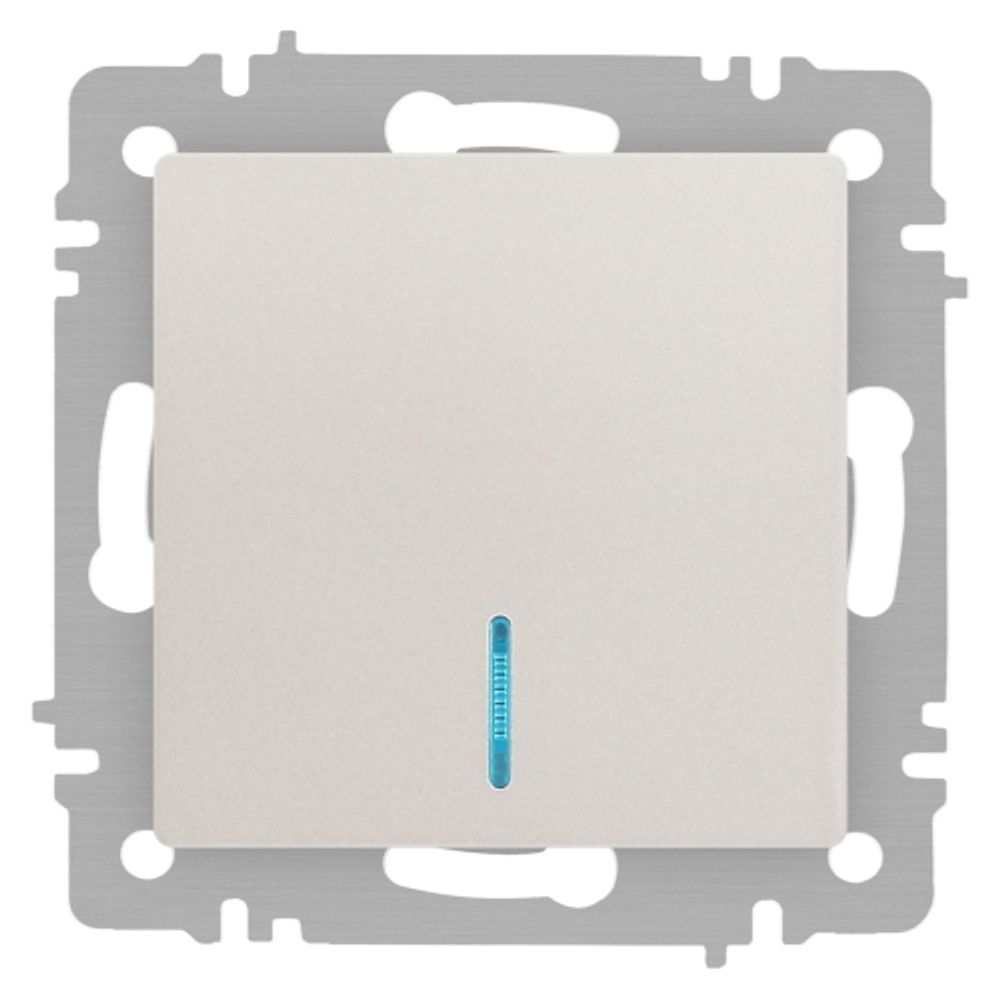 Выключатель Intro Accent 6-102-06 с подсветкой, 10А-250В, IP20, СУ, AL/CU, перламутр | Intro