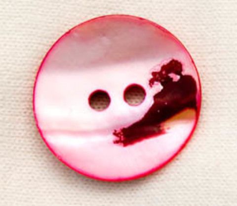 Пуговица из натурального перламутра, розовая с ярким рисунком