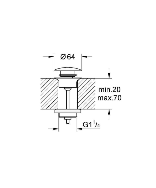 Донный клапан Grohe 65807000 click-clack Хром