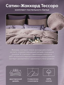 Комплект постельного белья Сатин-Жаккард Тессоро «Фиолетовая гармония»