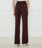 Хлопковые брюки с ремешком Elisabetta Franchi - коричневый(PA06751E2)