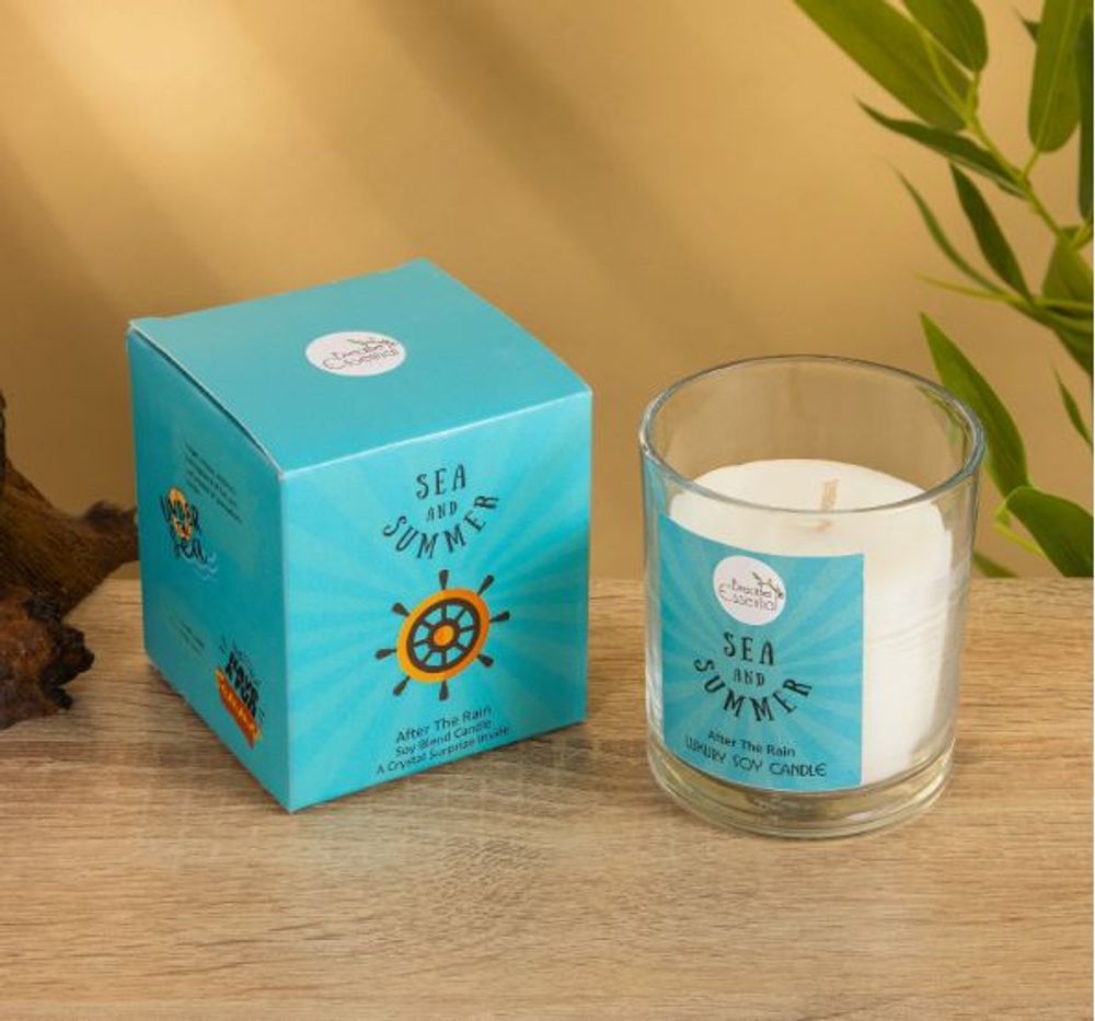 Свеча с кристаллом внутри "Sea and Summer", 120 г